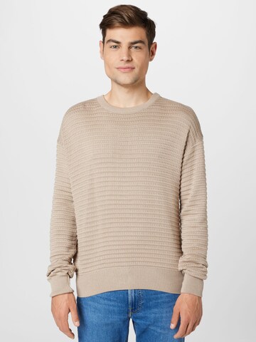 ABOUT YOU Sweater 'Dorian' in Beige: front