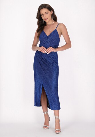 Abito da cocktail di faina in blu