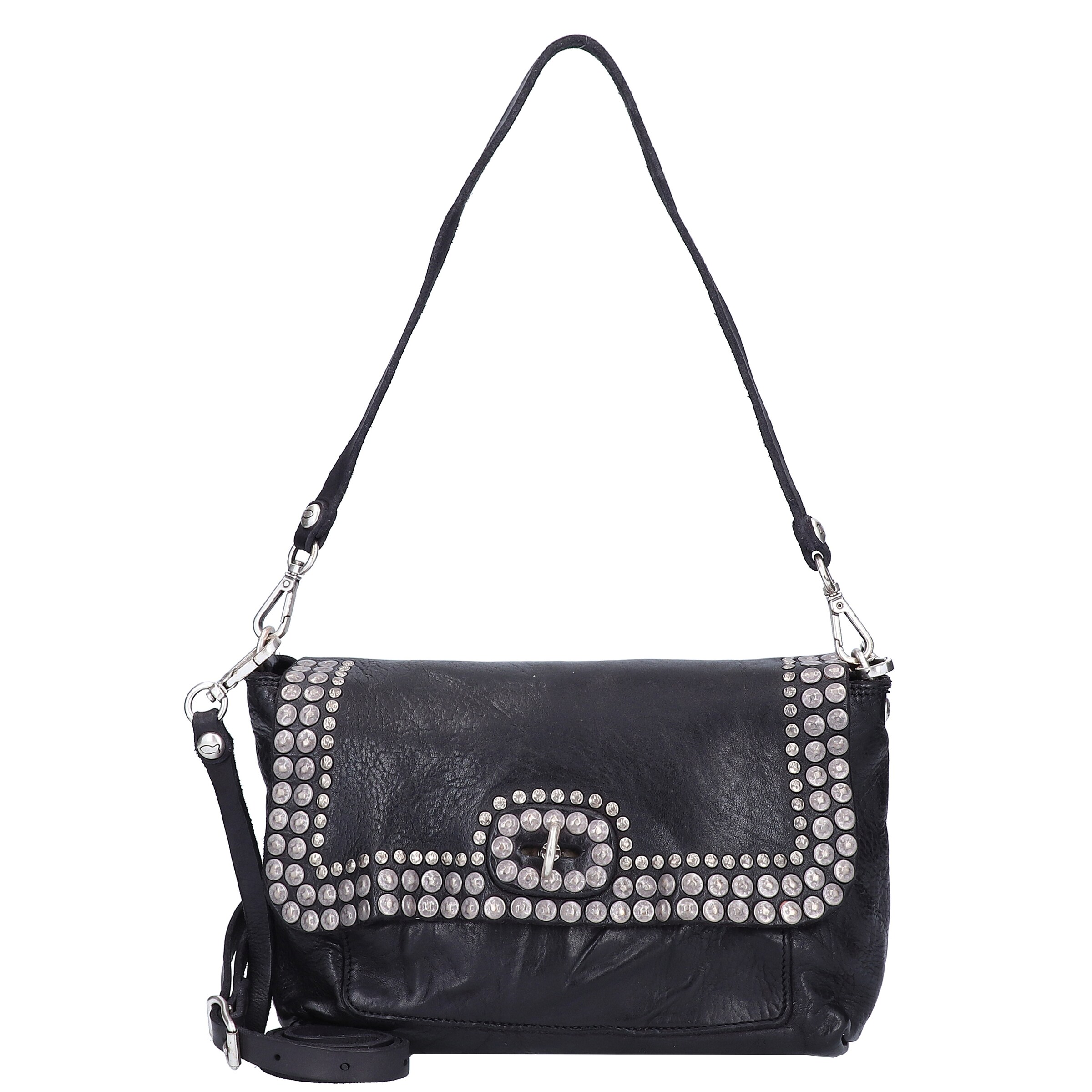 Campomaggi Schultertasche in Schwarz: Vorderseite