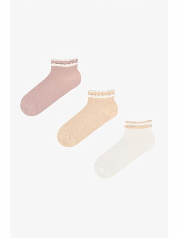 Penti Sokken 'PENTI Jugendliche Kontrast Baumwollsocken mit Rüschen, Paar' in Gemengde kleuren: voorkant