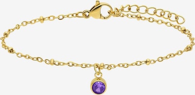 Lucardi Armband 'Geburtsstein' in gold / dunkellila, Produktansicht