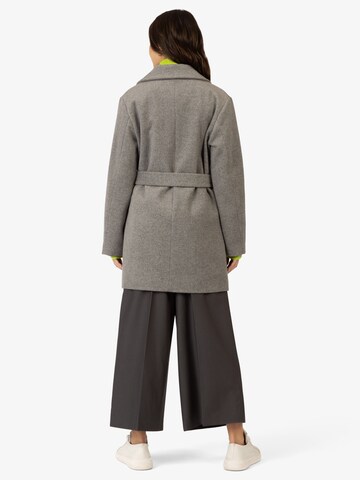 APART Cardigan-Mantel aus einem Wollgemisch mit breitem Reverskragen in Grau: Vorderseite
