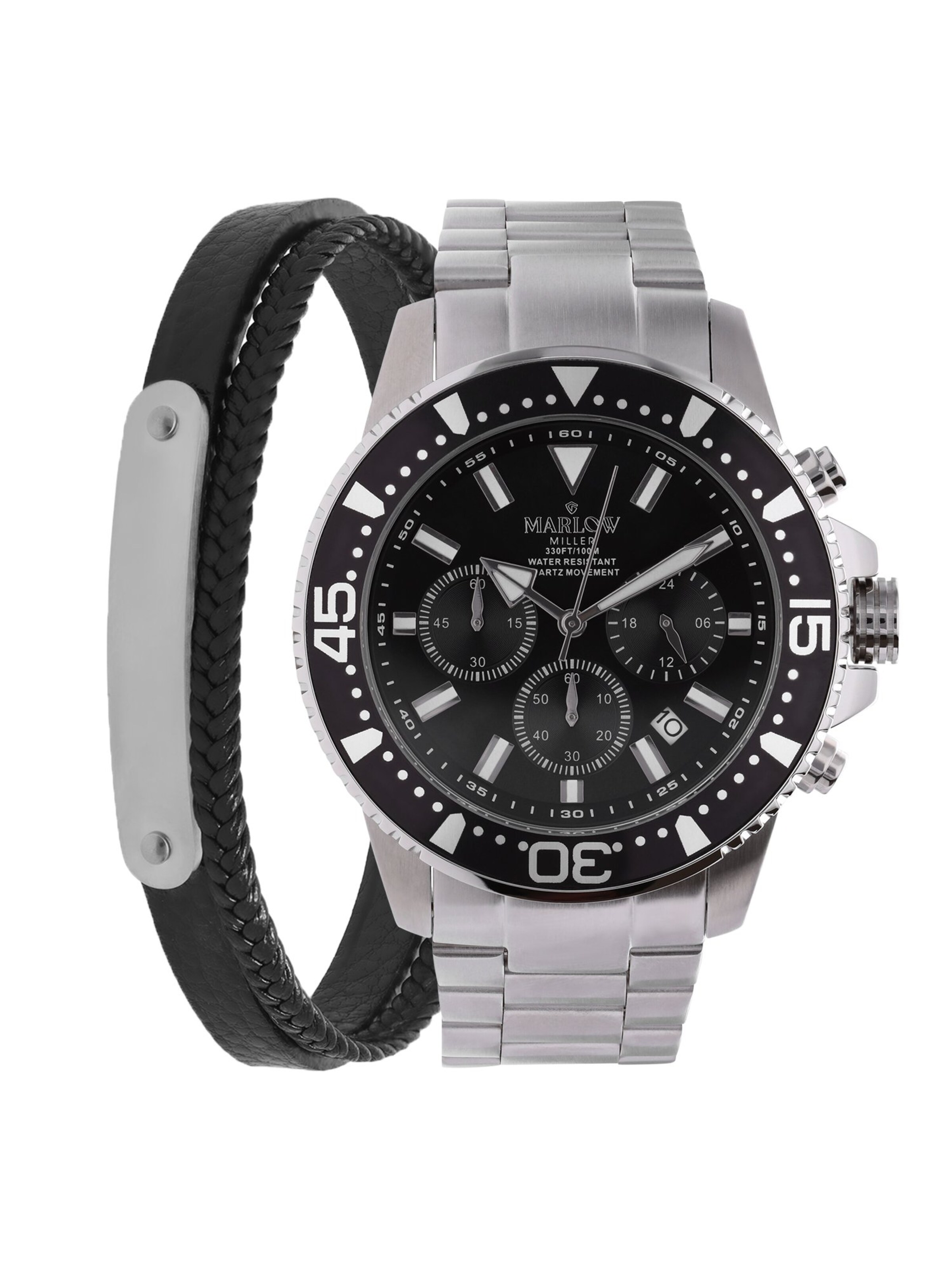 Montre à affichage analogique 'Statement' Lucardi en argent : devant