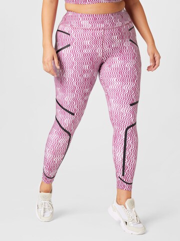 ADIDAS BY STELLA MCCARTNEY Skinny Workout Pants 'Truepurpose Printed' in Pink: front