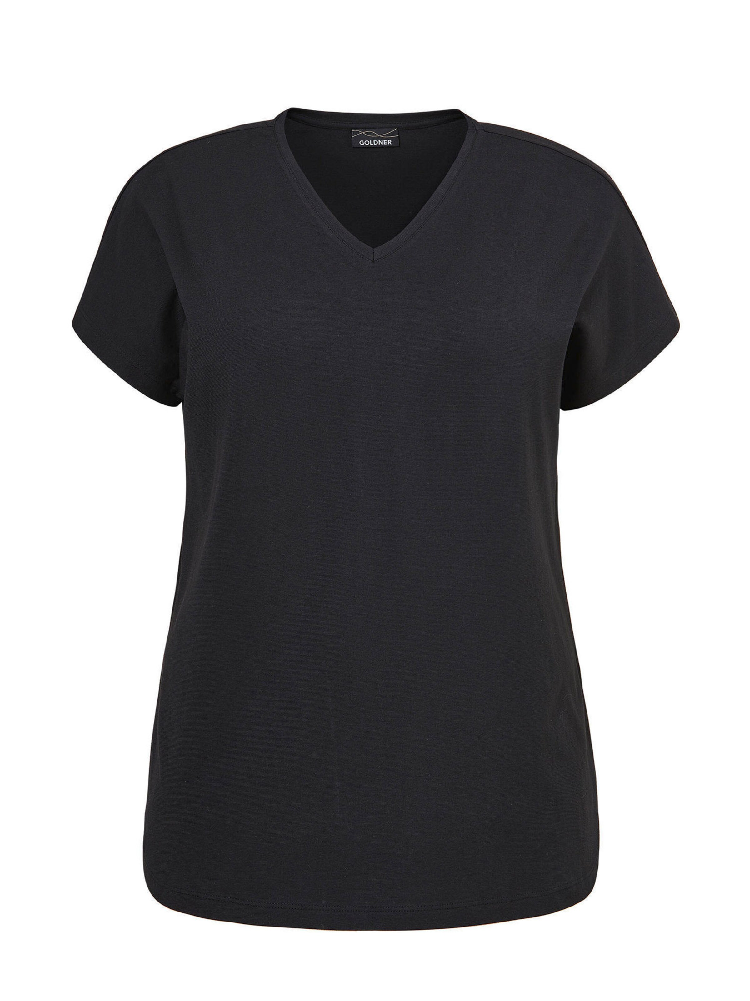 Goldner Shirt in Schwarz: Vorderseite