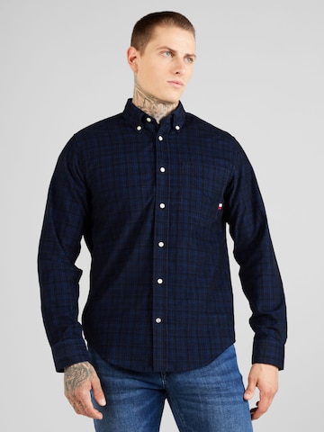 TOMMY HILFIGER Regular Fit Skjorte 'Tartan' i sort: forside