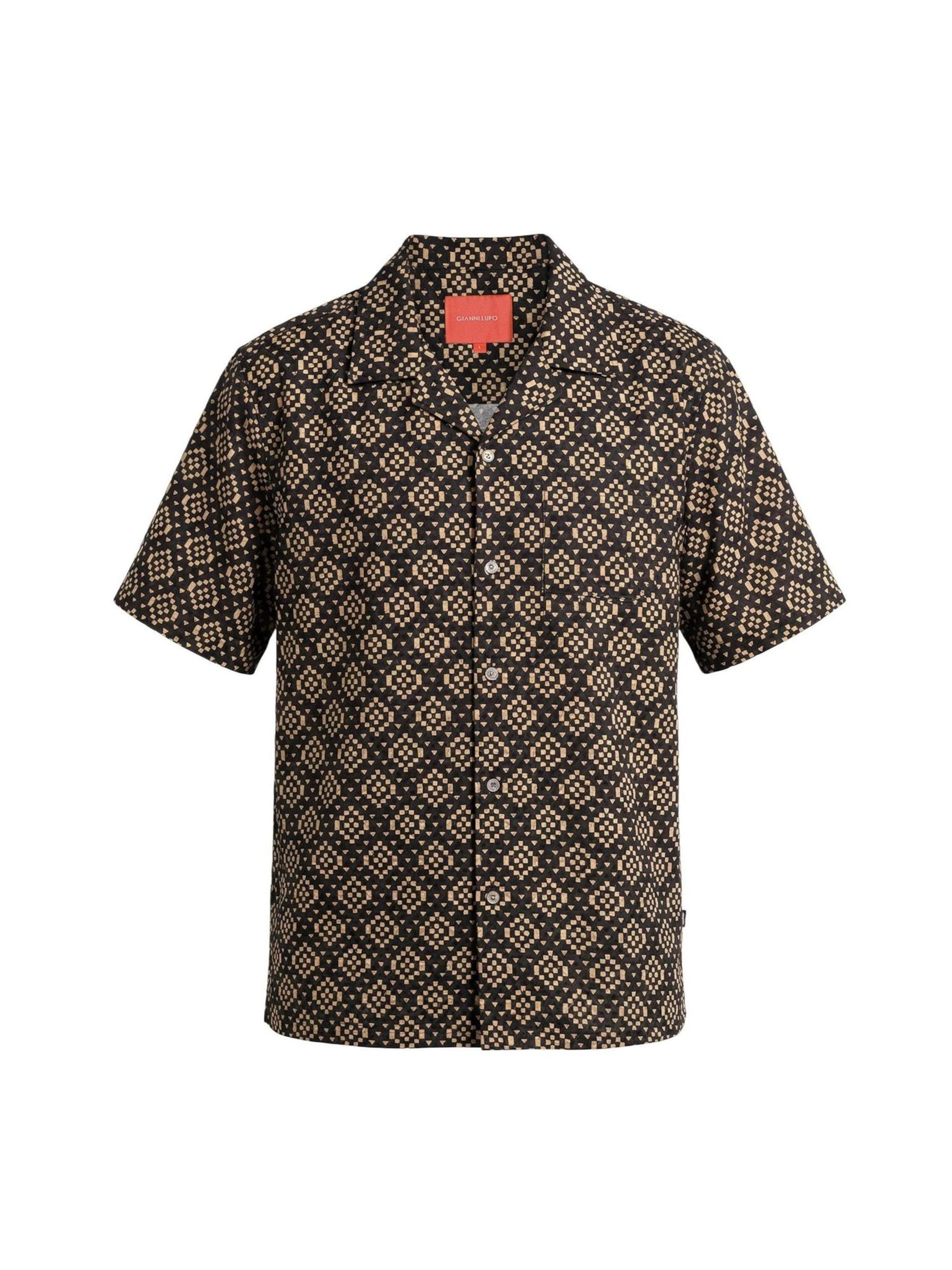 Regular fit Camicia 'GL1018TB' di Gianni Lupo in nero: frontale