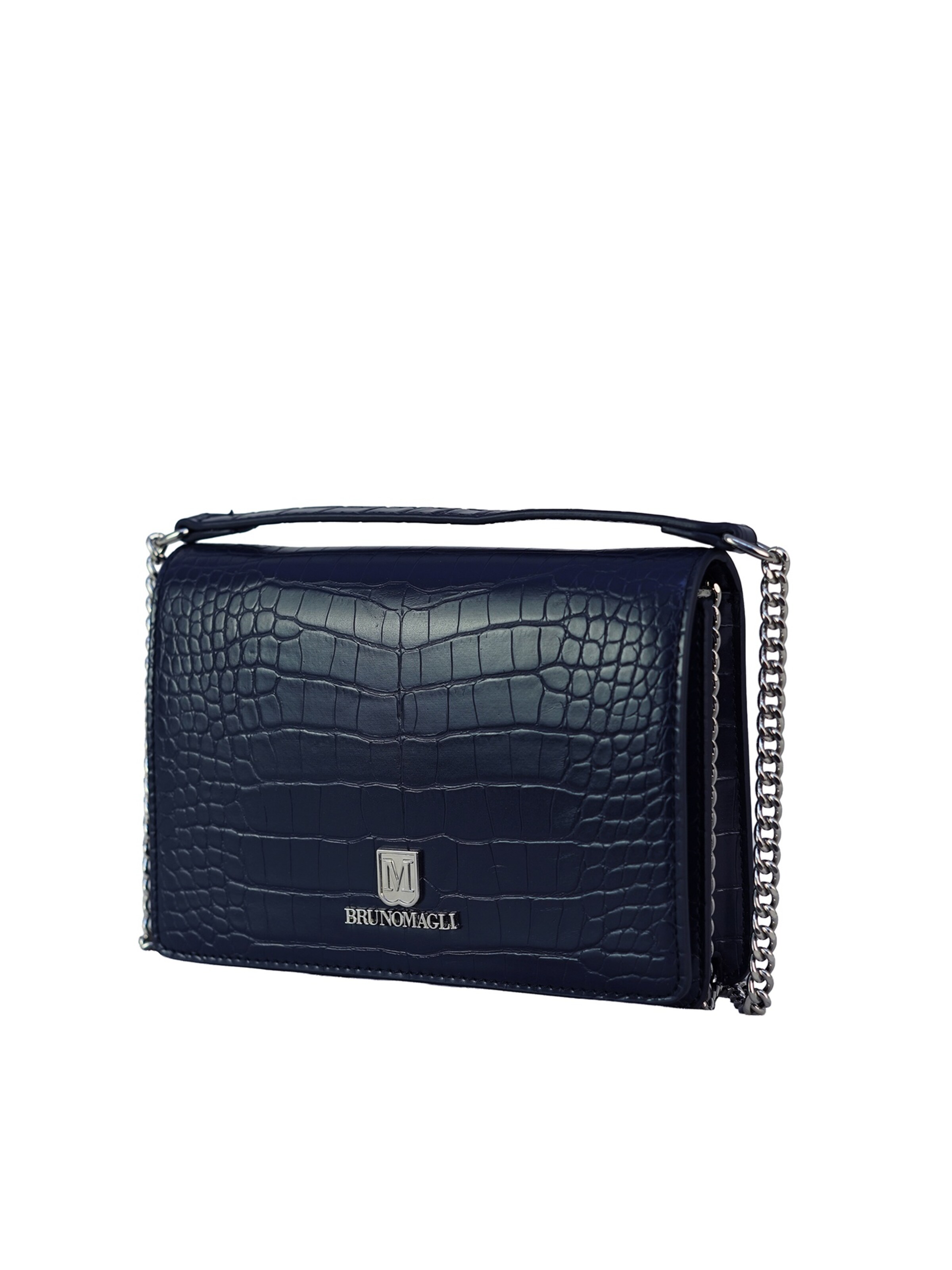 Borsa a spalla 'Borsa a Spalla Nicole Bruno Magli Ecopelle Texture Coccodrillo' di Bruno Magli in blu: frontale