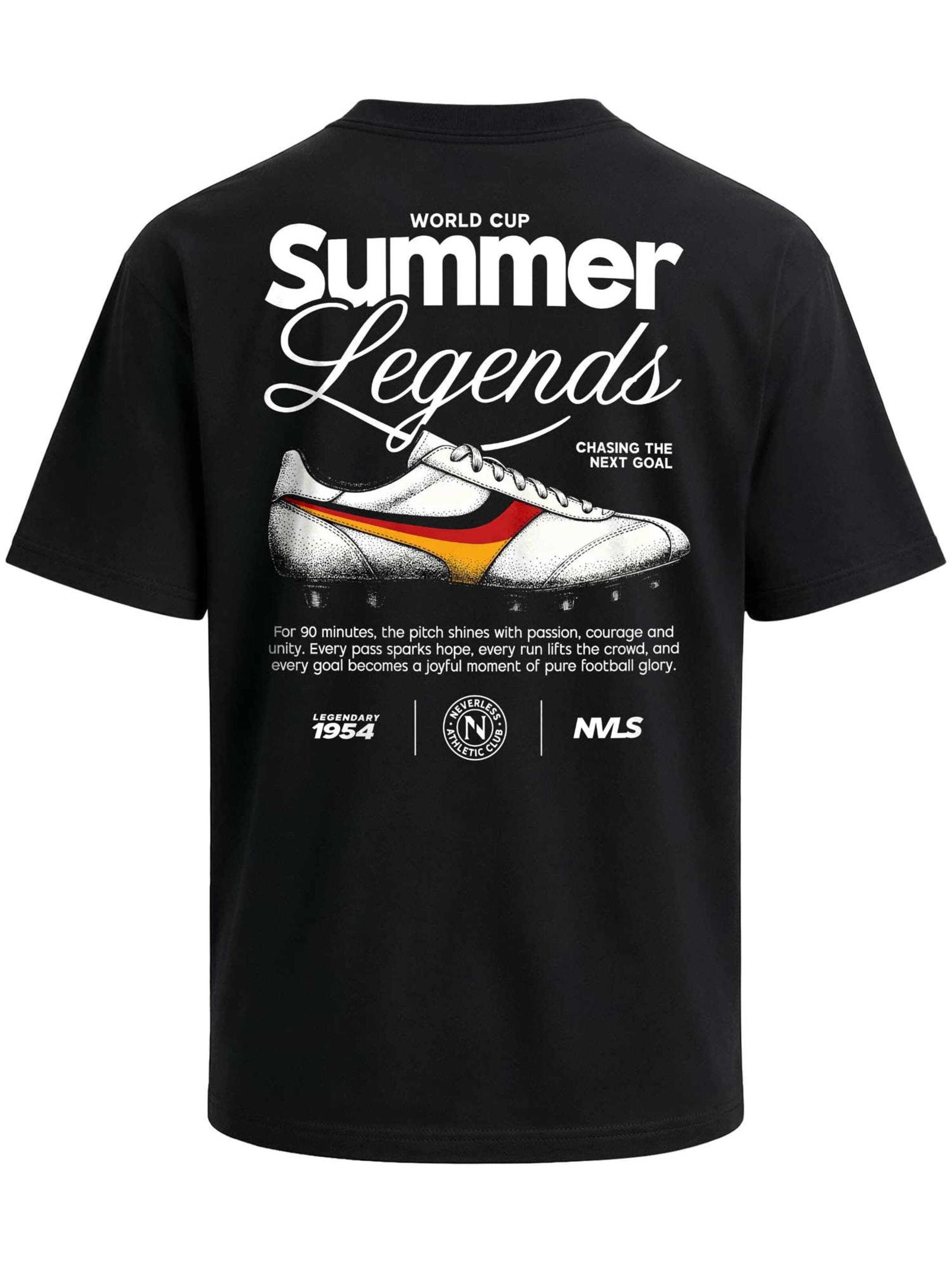 Neverless Shirt 'Soccer Summer Legends'‌‌‌‌‌‌‌‌ in Schwarz: Vorderseite