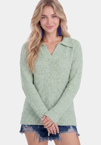 Pull-over IZIA en bleu : devant