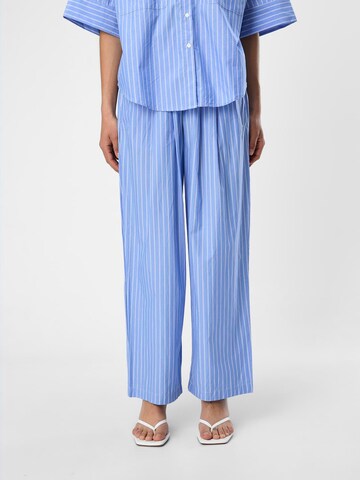 Wide leg Pantaloni 'POPLINA' di OBJECT in blu