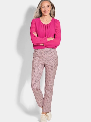 Coupe slim Pantalon 'Louisa' Goldner en rose