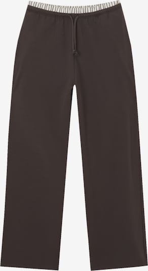 Pantaloni Pull&Bear pe ciocolatiu / negru / alb, Vizualizare produs