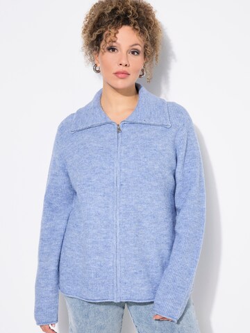 Ulla Popken Gebreid vest in Blauw: voorkant
