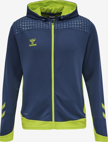 Hummel Athletic Zip-Up Hoodie in Blue: front