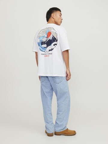T-Shirt 'BRADLEY BEHIND' JACK & JONES en blanc
