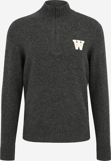 WOOD WOOD Neulepaita 'Blu' värissä tummanharmaa / valkoinen, Tuotenäkymä