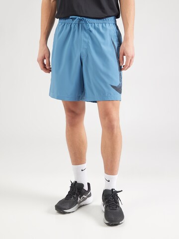 NIKE Loosefit Sportbroek 'Form Swoosh' in Blauw: voorkant