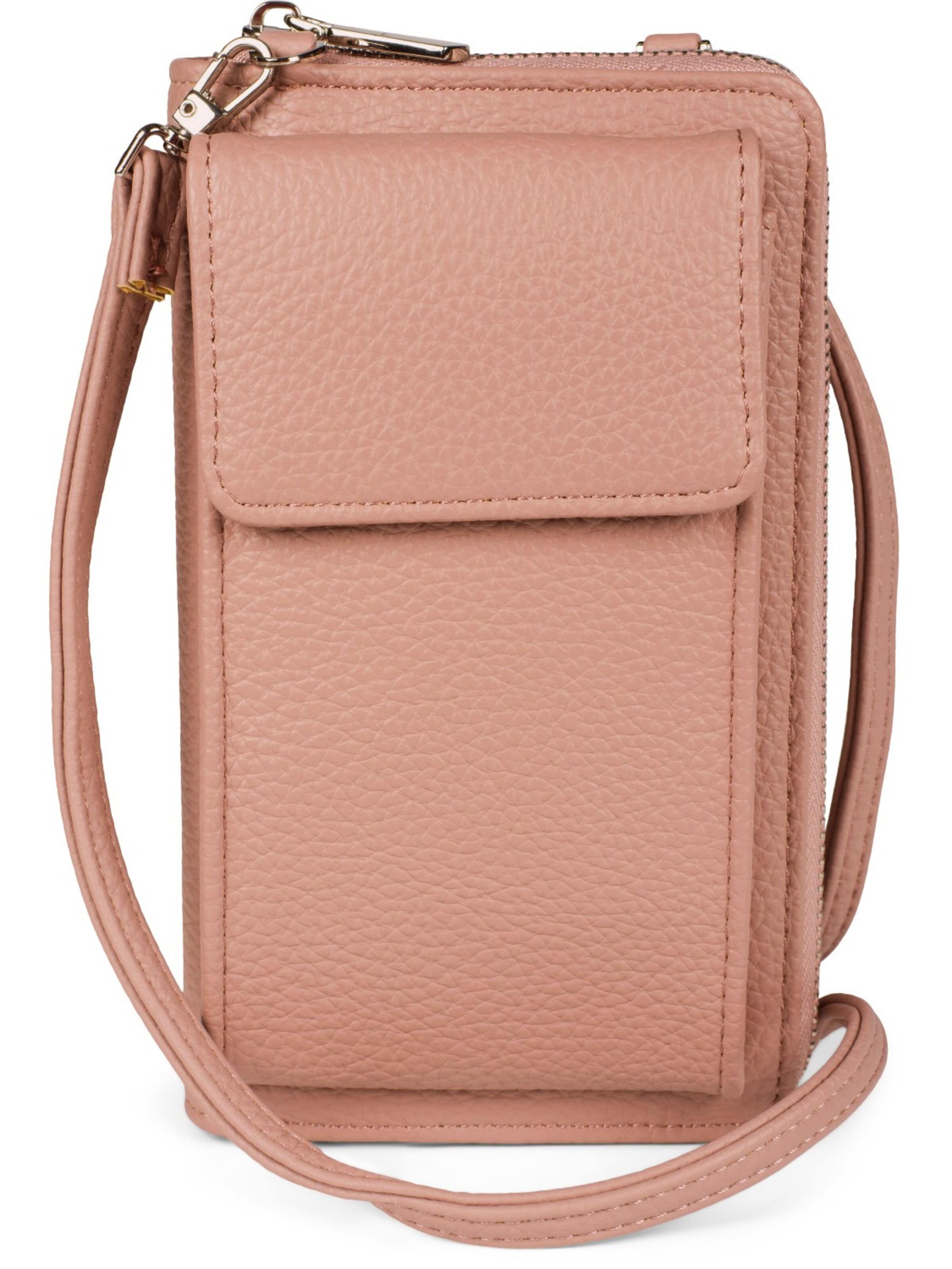 styleBREAKER Crossbody bag 'Umhängetasche mit Handyfach und RFID Schutz' in Pink: front