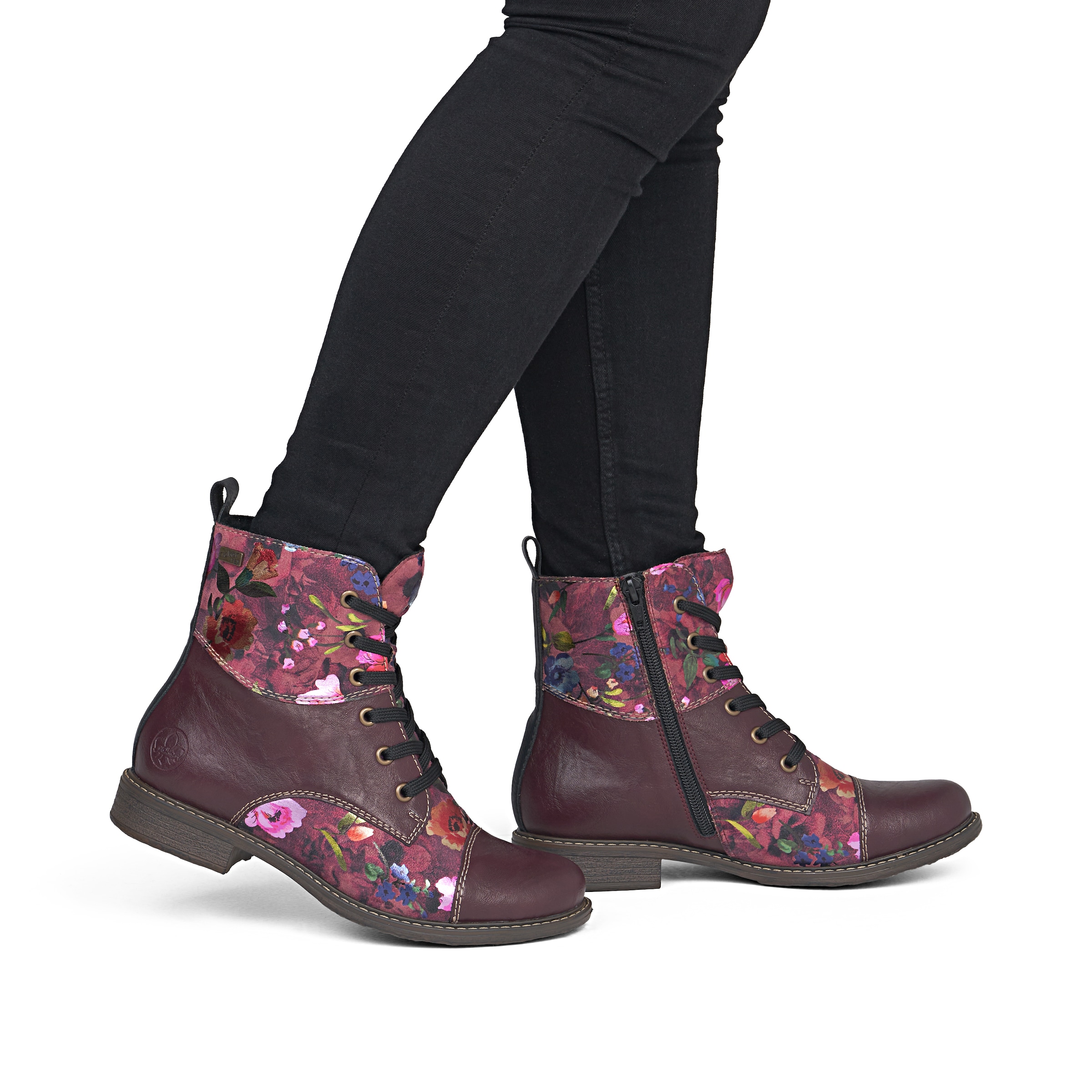 Bottes à lacets Rieker en rouge