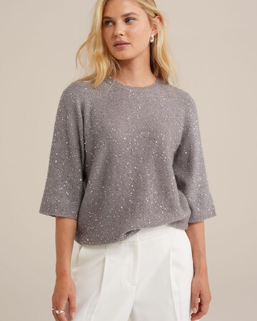 Pull-over WE Fashion en argent : devant