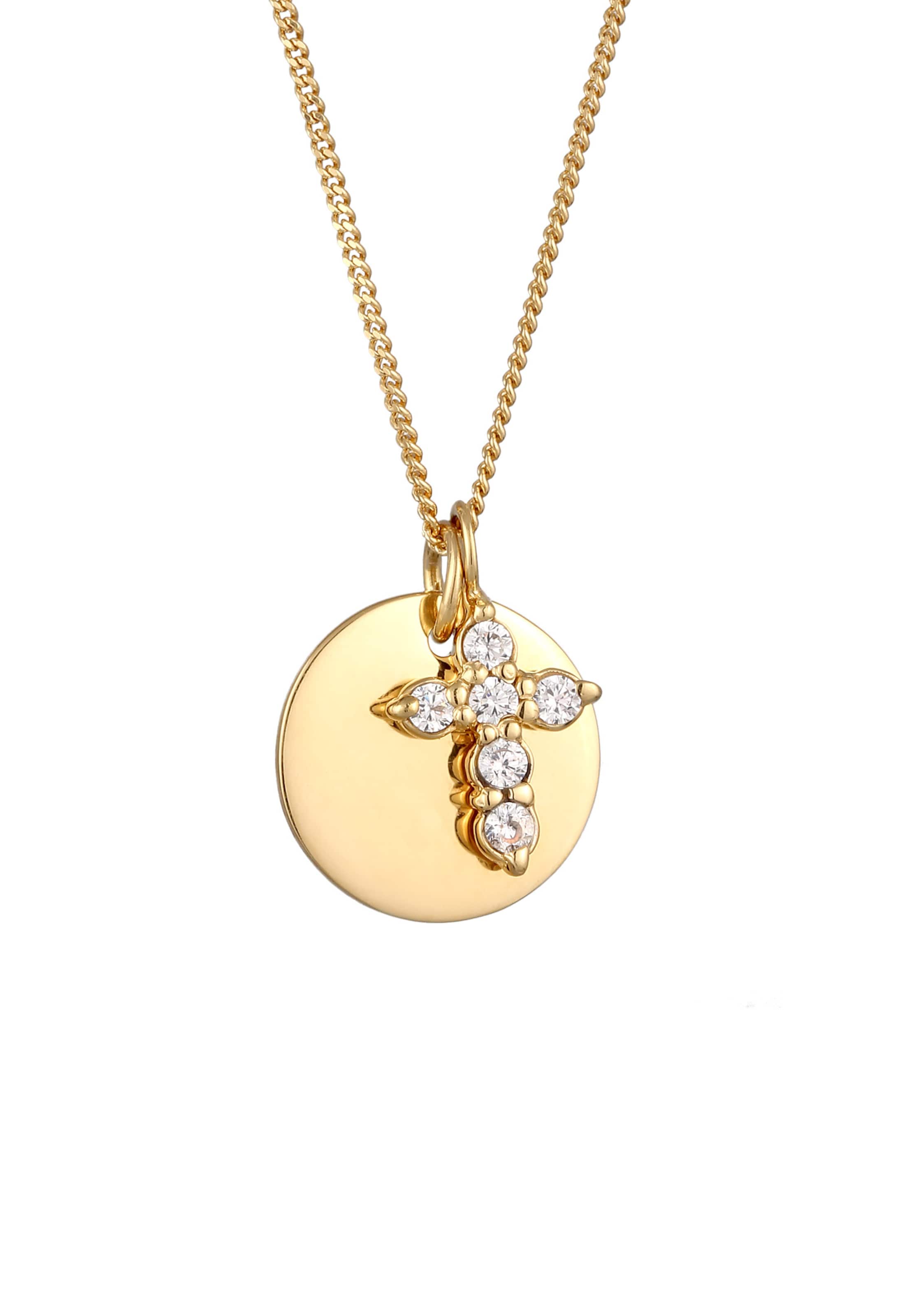 ELLI Ketting 'Kreuz' in Goud: voorkant