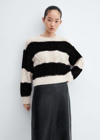 MANGO Pullover 'Zebra' in Weiß: predná strana