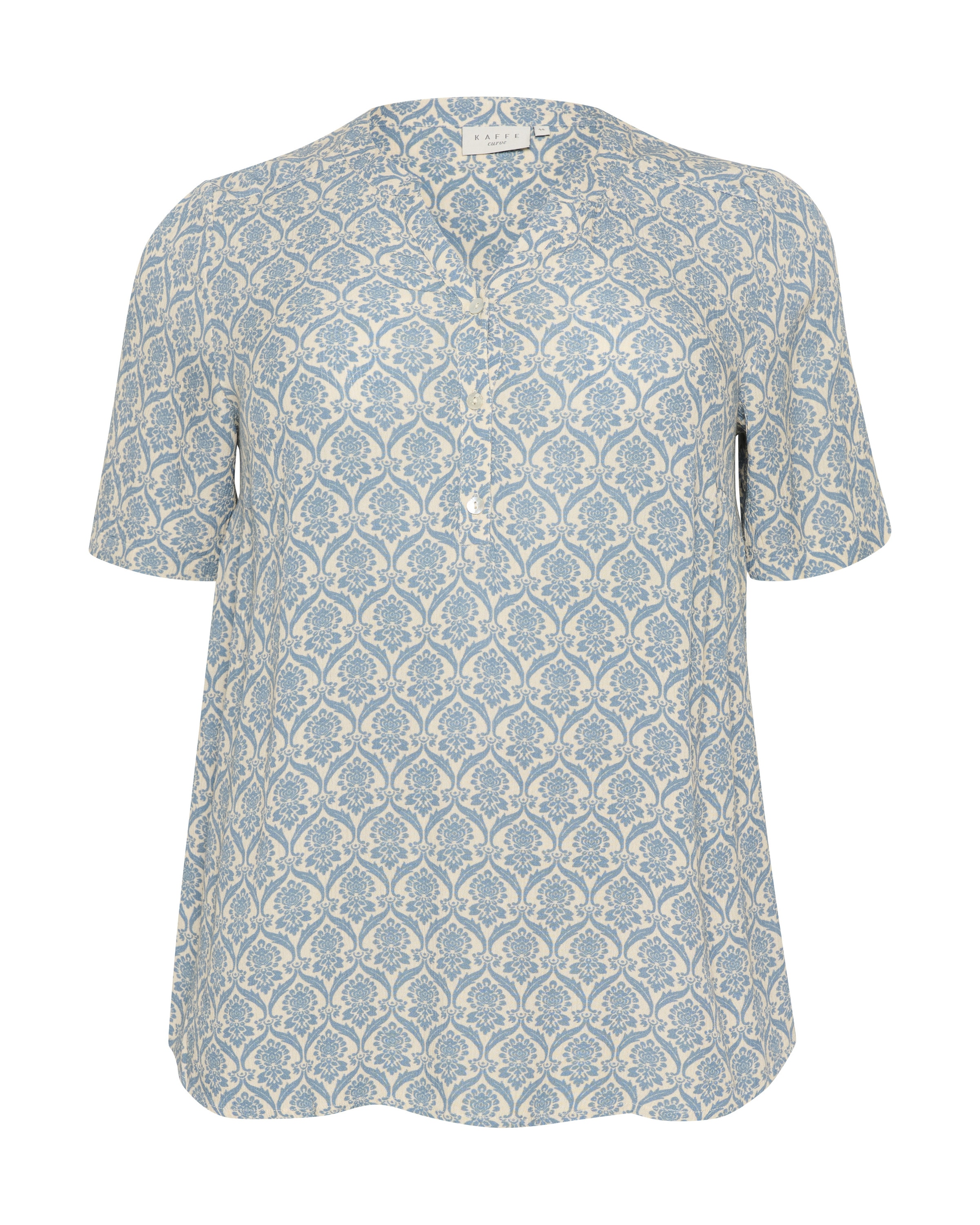 KAFFE CURVE Blouse 'Calvina' in Blue: front