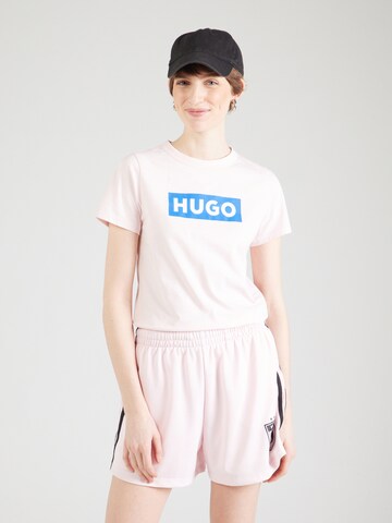 HUGO Футболка 'Classic' в Ярко-розовый: спереди
