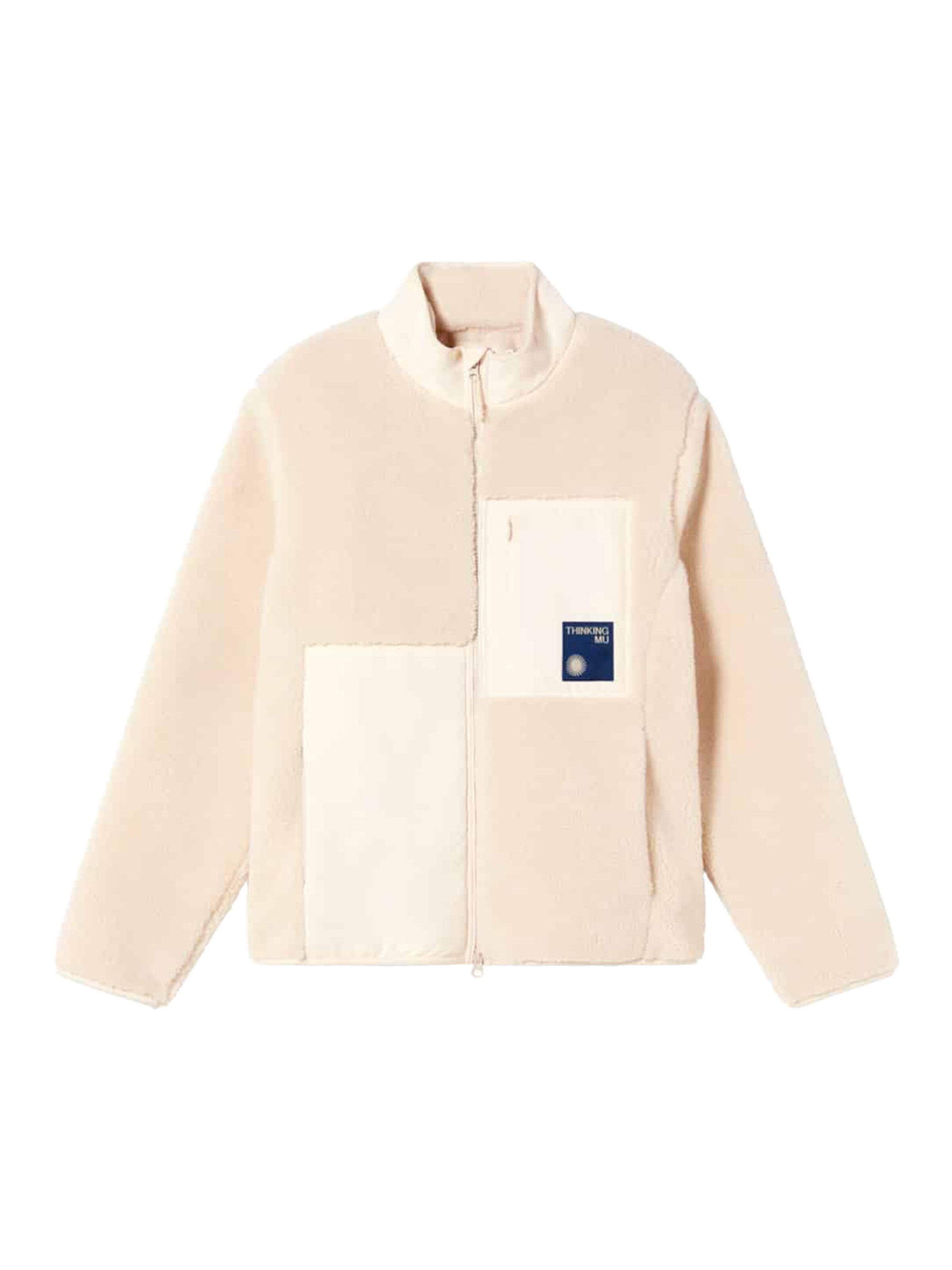 Thinking MU Fleece Jacket 'Mitchel' in White: front