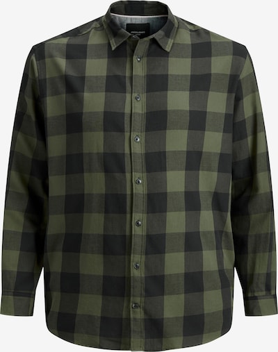 Jack & Jones Plus Camisa 'Gingham' en gris / verde oscuro, Vista del producto