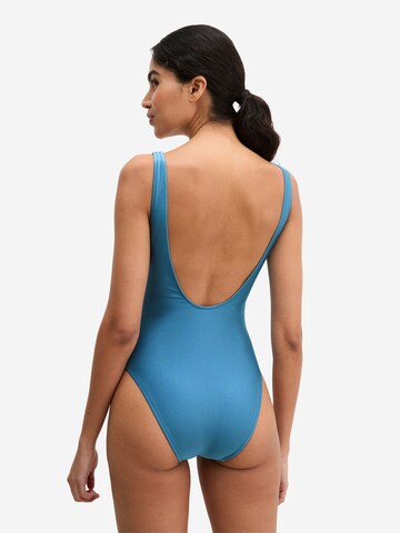 Marc O'Polo Bralette Swimsuit ' Shiny ' in Blue