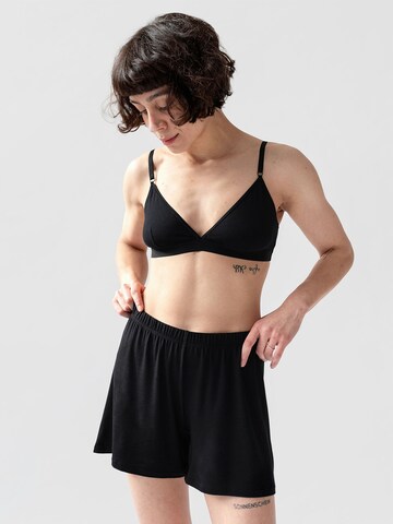 Erlich Textil - Calças de pijama 'LIA' em preto: frente