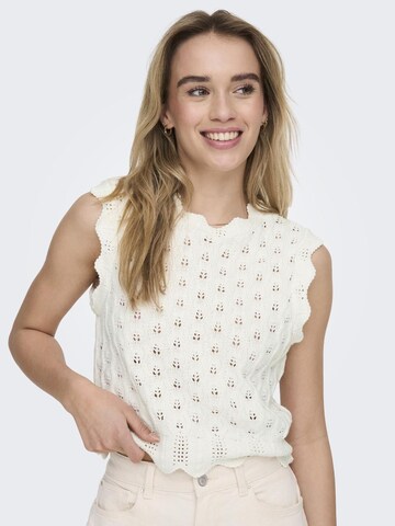 ONLY - Top de punto 'Luna' en blanco