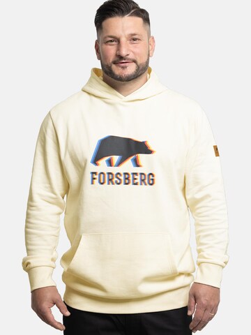 FORSBERG Sweatshirt 'Hoodie mit schwarzem Anaglyph-Logo' in Beige