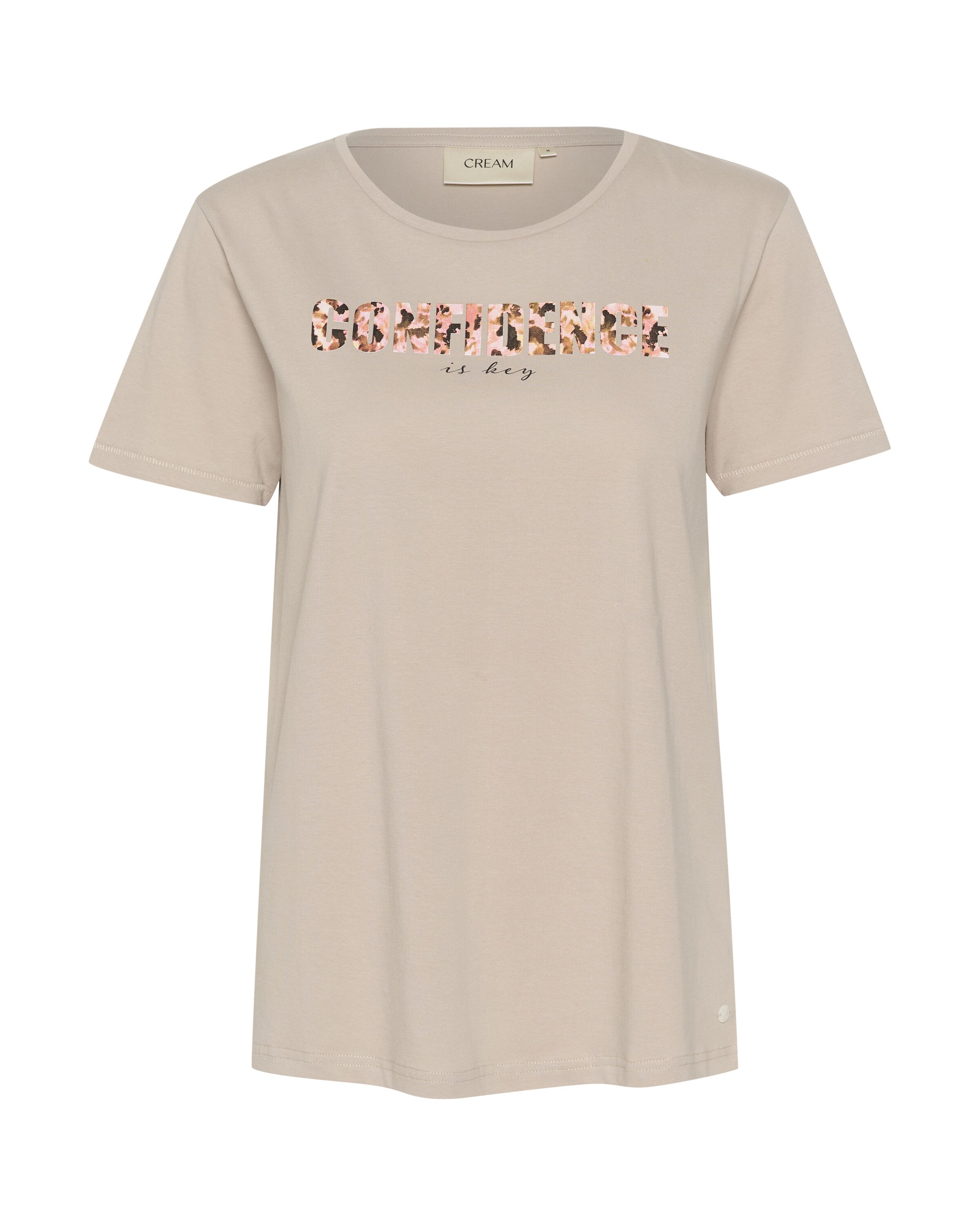 pelēks Cream T-Krekls 'CR Velie': no priekšpuses