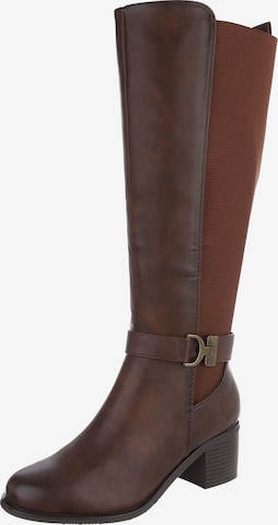 Ital-Design Stiefel in Braun: Vorderseite