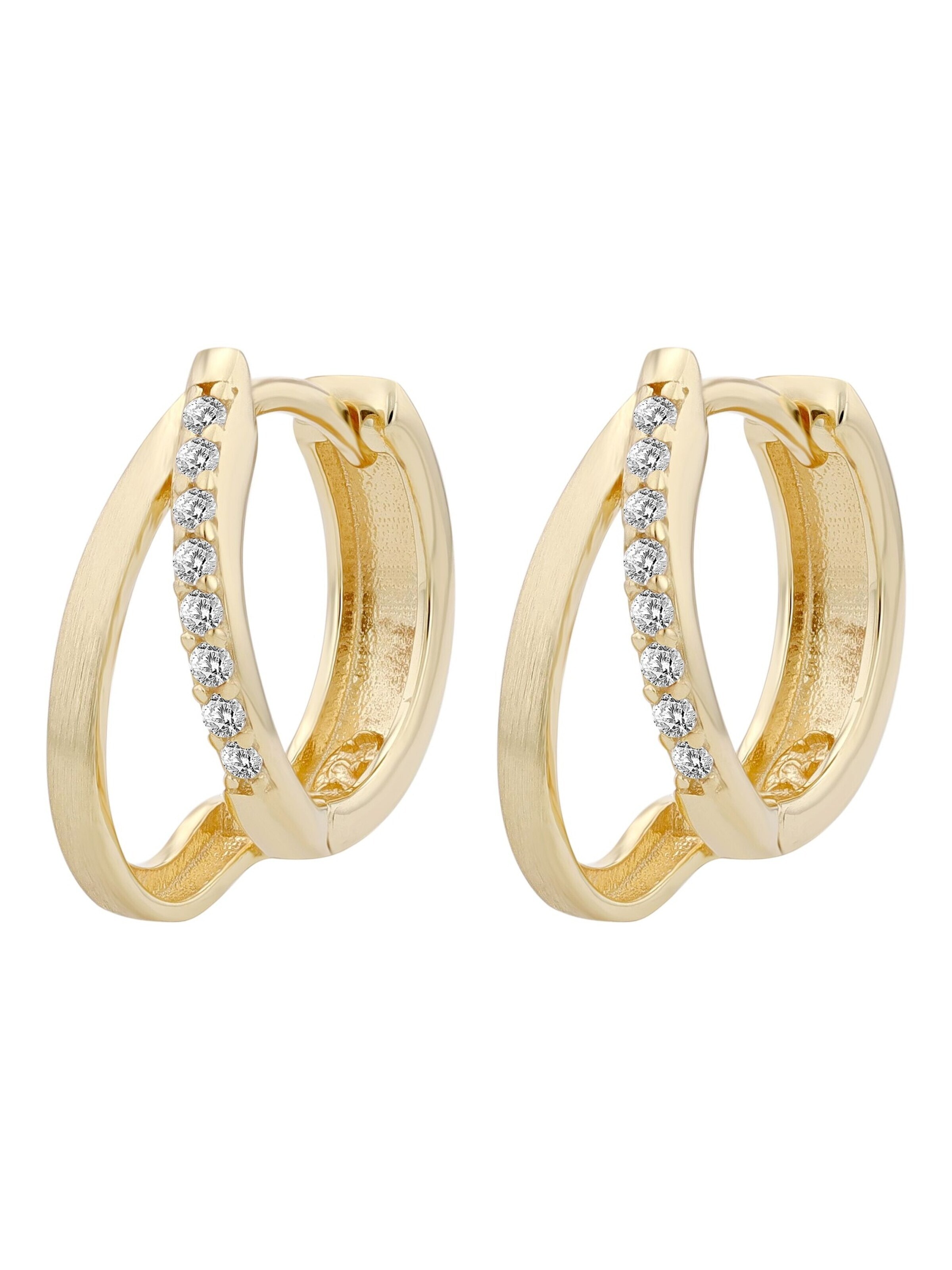 Akzent Earrings '"Clematis" aus 925 Sterlingsilber, rhodiniert, langlebig' in Gold