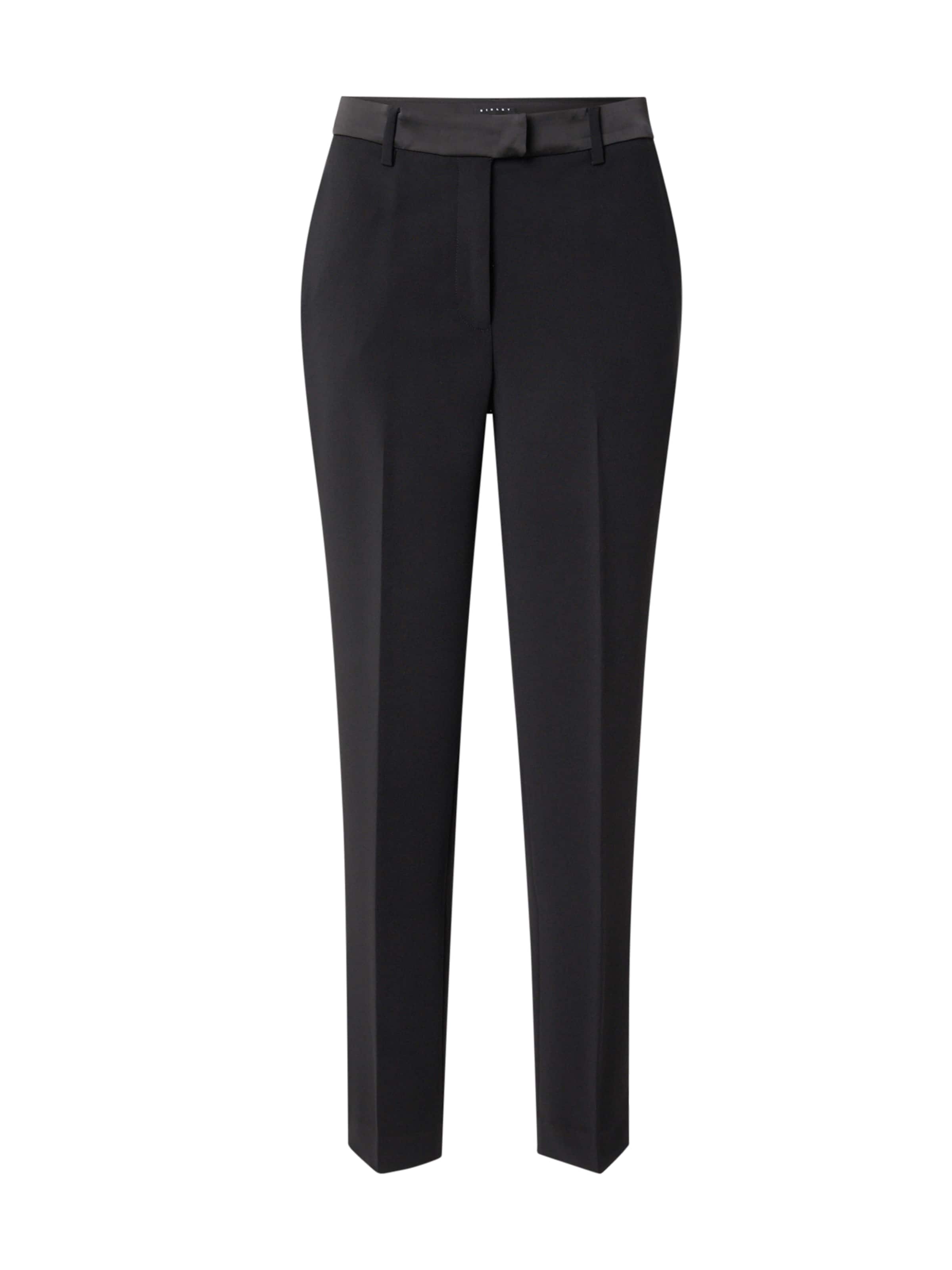 Sisley Regular Trousers with creases in Black: front