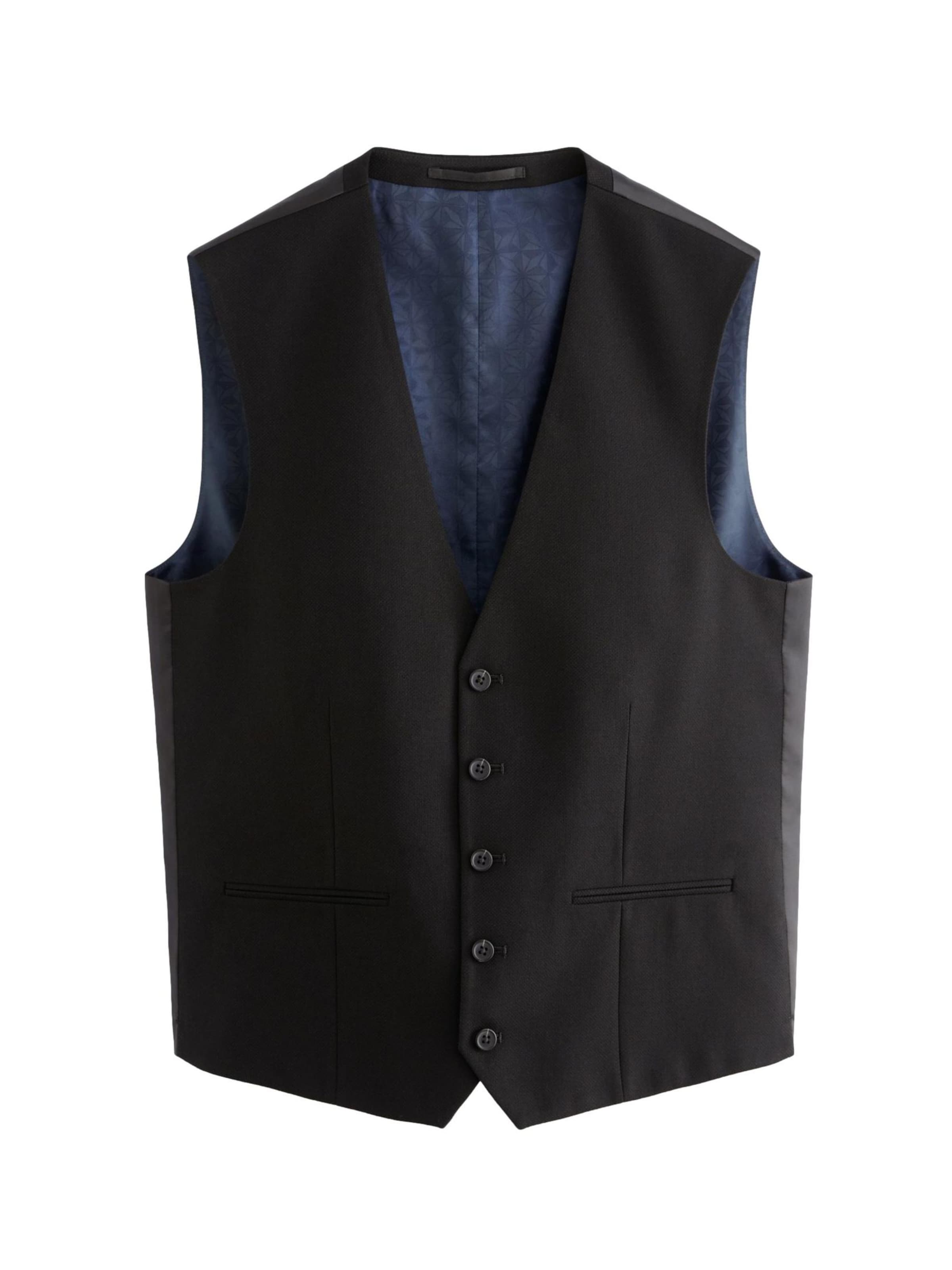 Next Suit vest in Black: front
