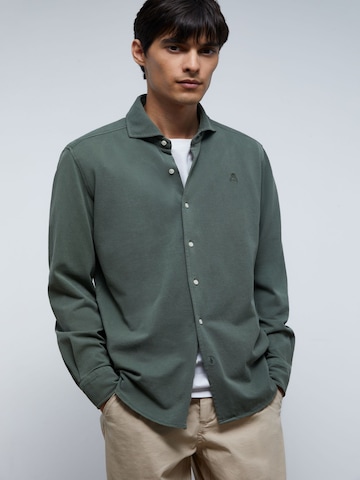 Scalpers Regular fit Button Up Shirt 'Honeycomb' in Green: front