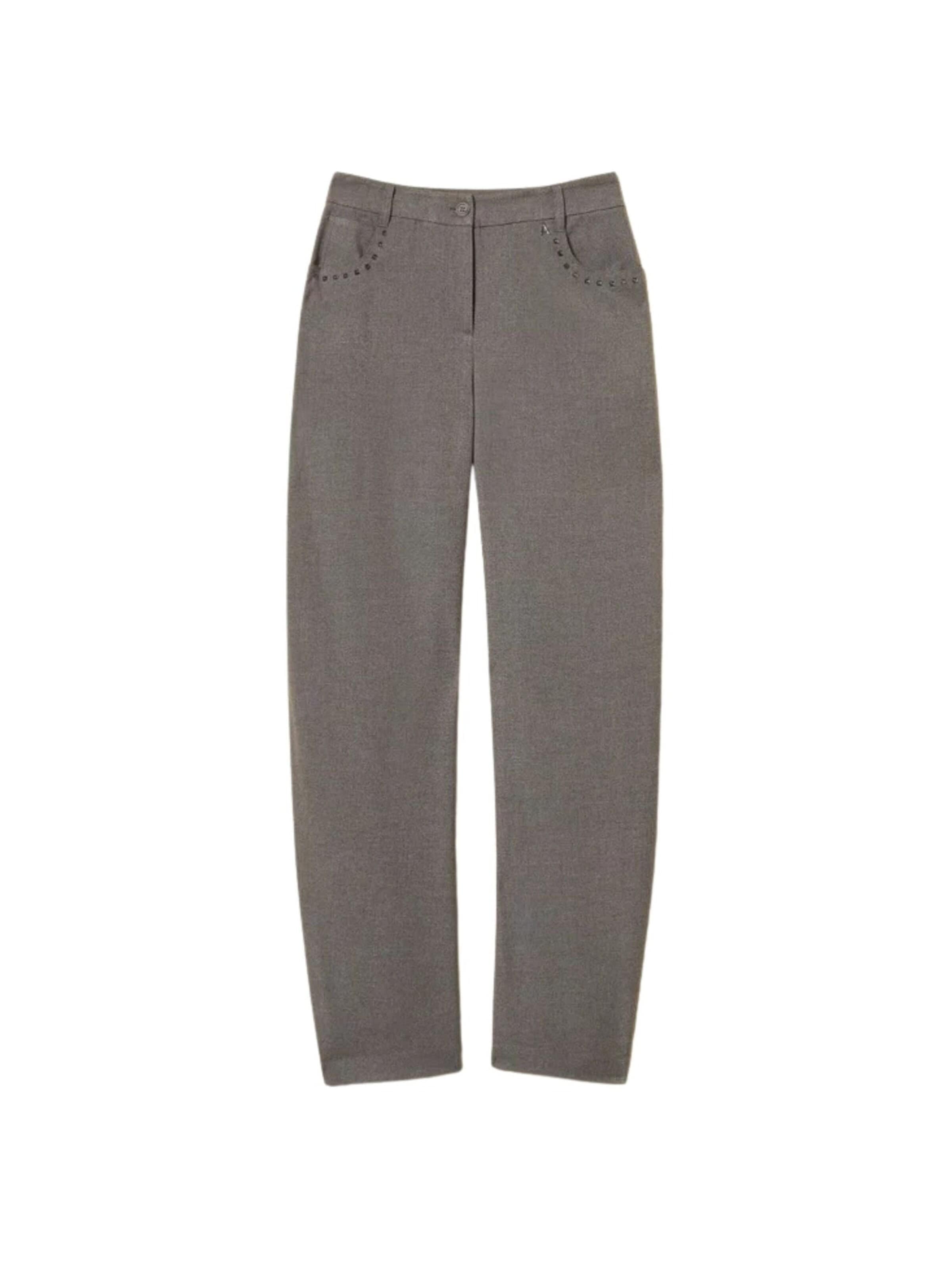 Baggy Pantalon 'Flannel Balloon Trousers' Twinset en gris : devant