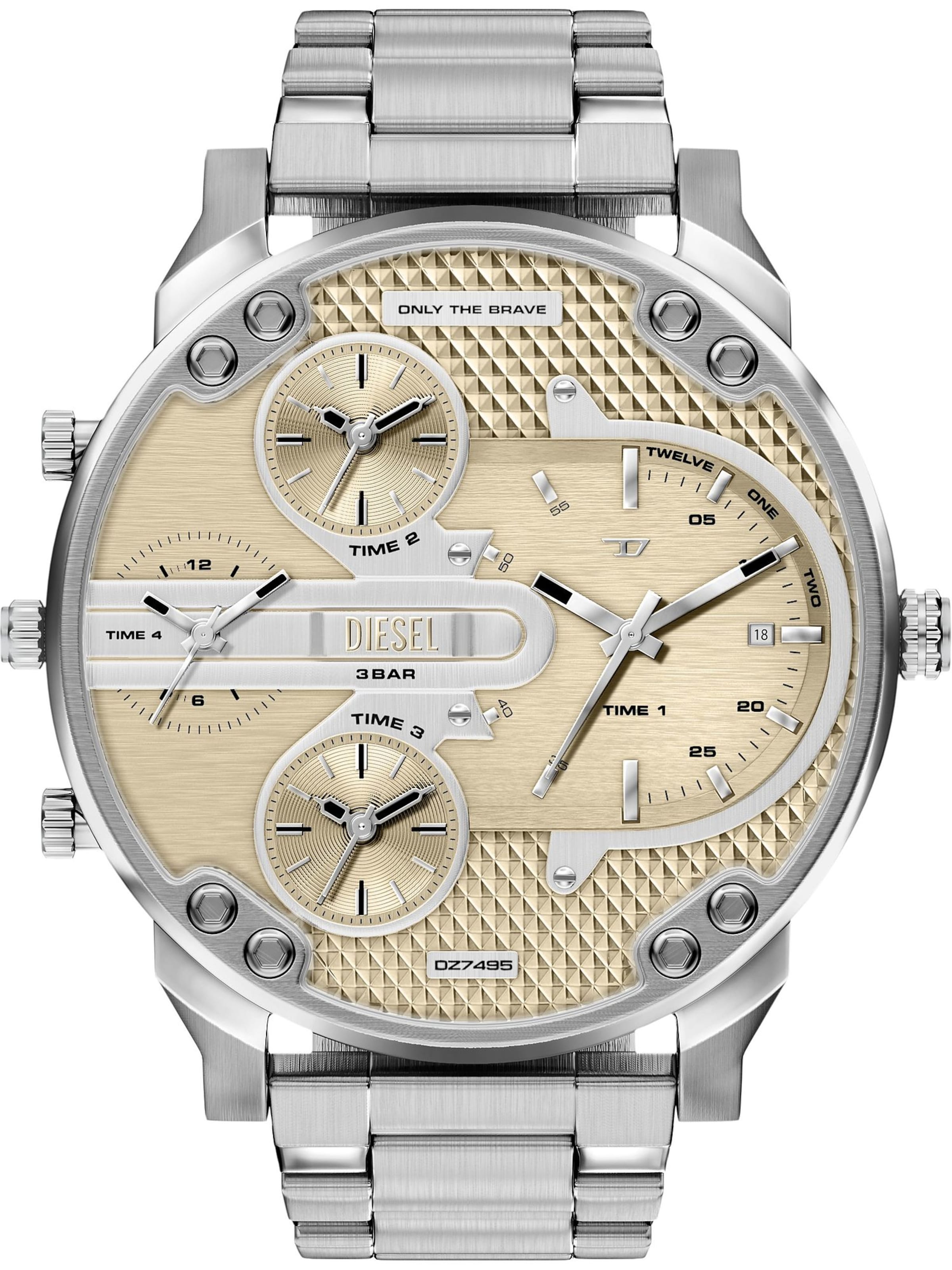 DIESEL Analoguhr in Silber