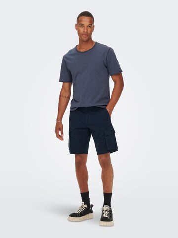 Regular Pantalon cargo 'Cam Stage' Only & Sons en bleu