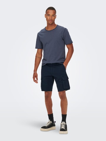 Regular Pantalon cargo 'Cam Stage' Only & Sons en bleu