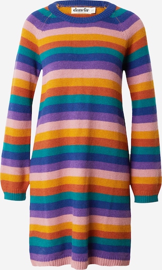 Rochie tricotat Danefae pe galben / mov deschis / portocaliu / roz, Vizualizare produs
