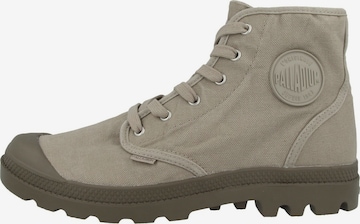 Palladium Lace-Up Boots in Beige: front