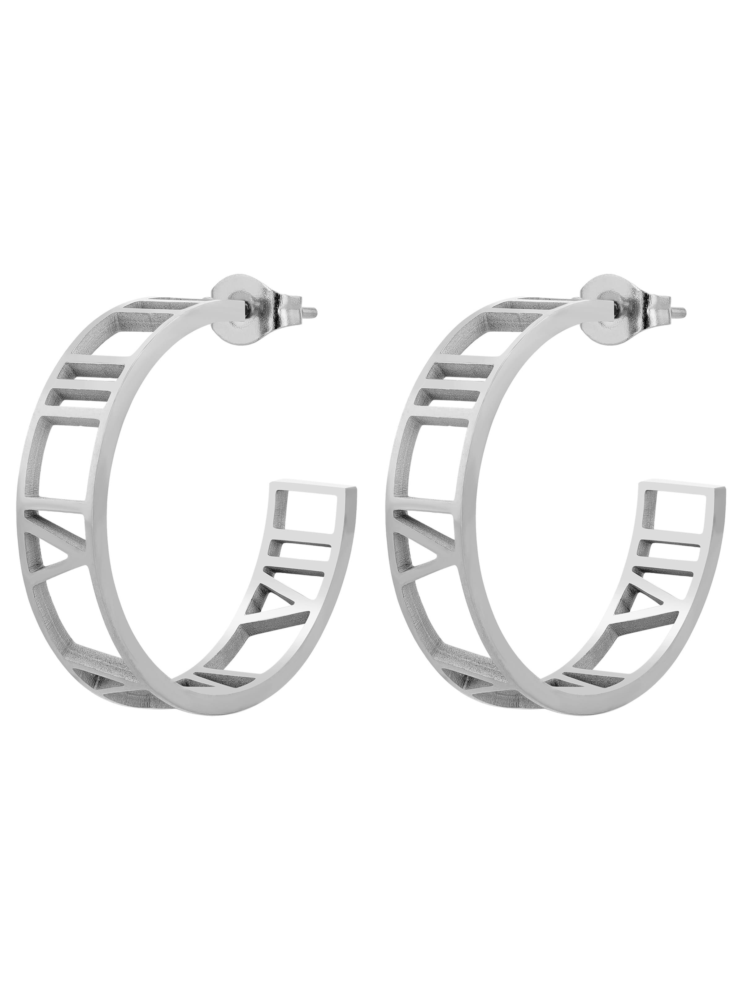 Akzent Earrings 'Vika, langlebig' in Silver: front