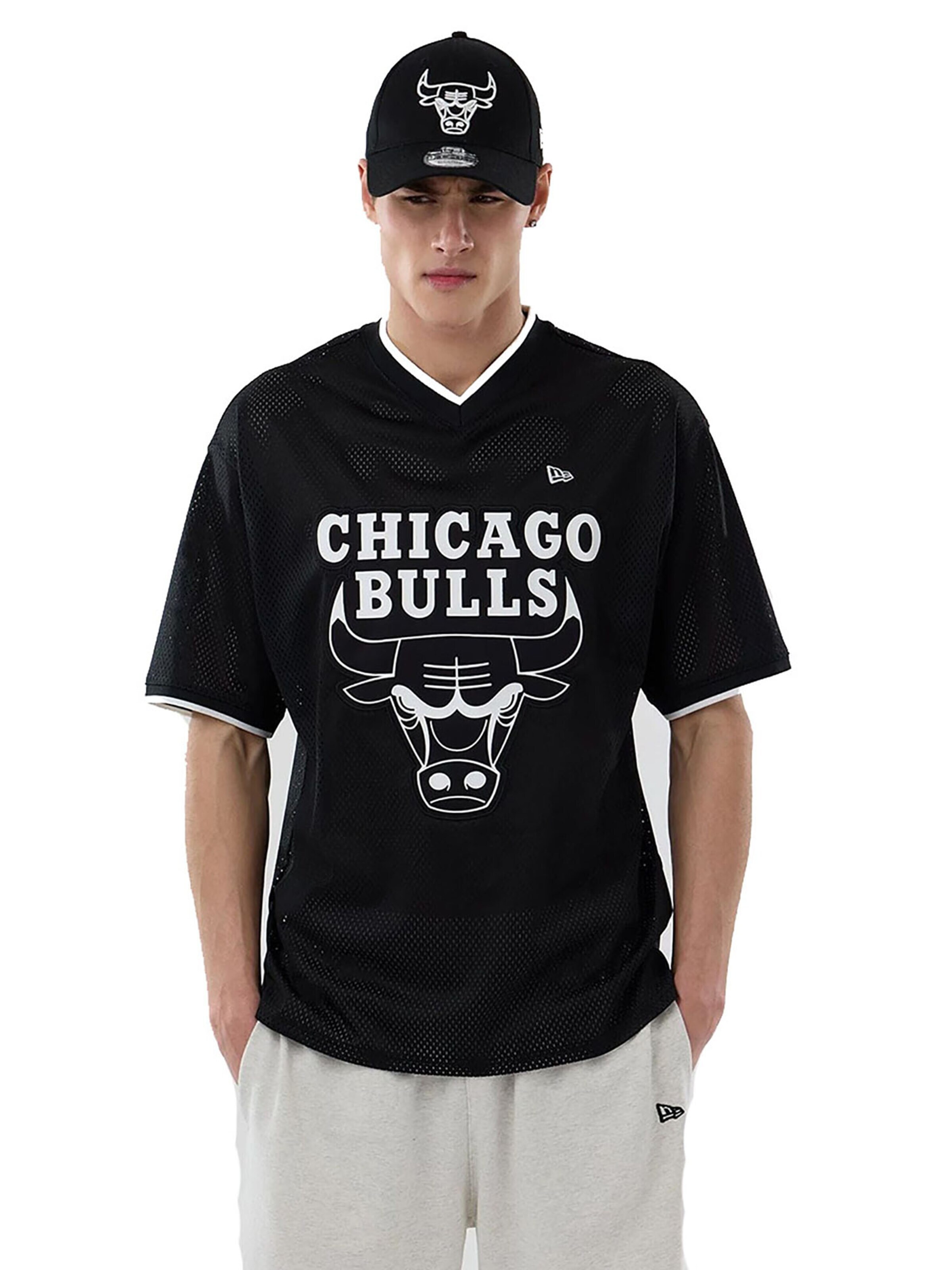 NEW ERA Shirt 'NBA Chicago Bulls'‌‌‌‌ in Schwarz: Vorderseite
