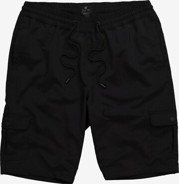 JAY-PI Regular Cargo Pants in Black: front